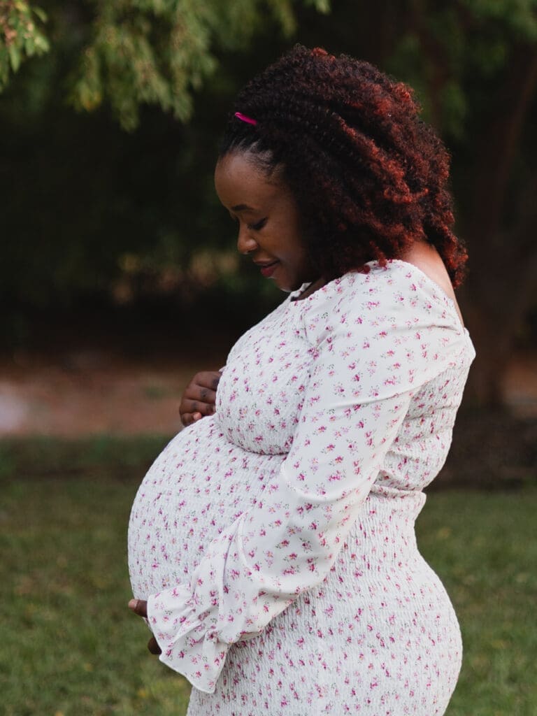 Pregnant woman reflecting as she prepares for birth with anxiety